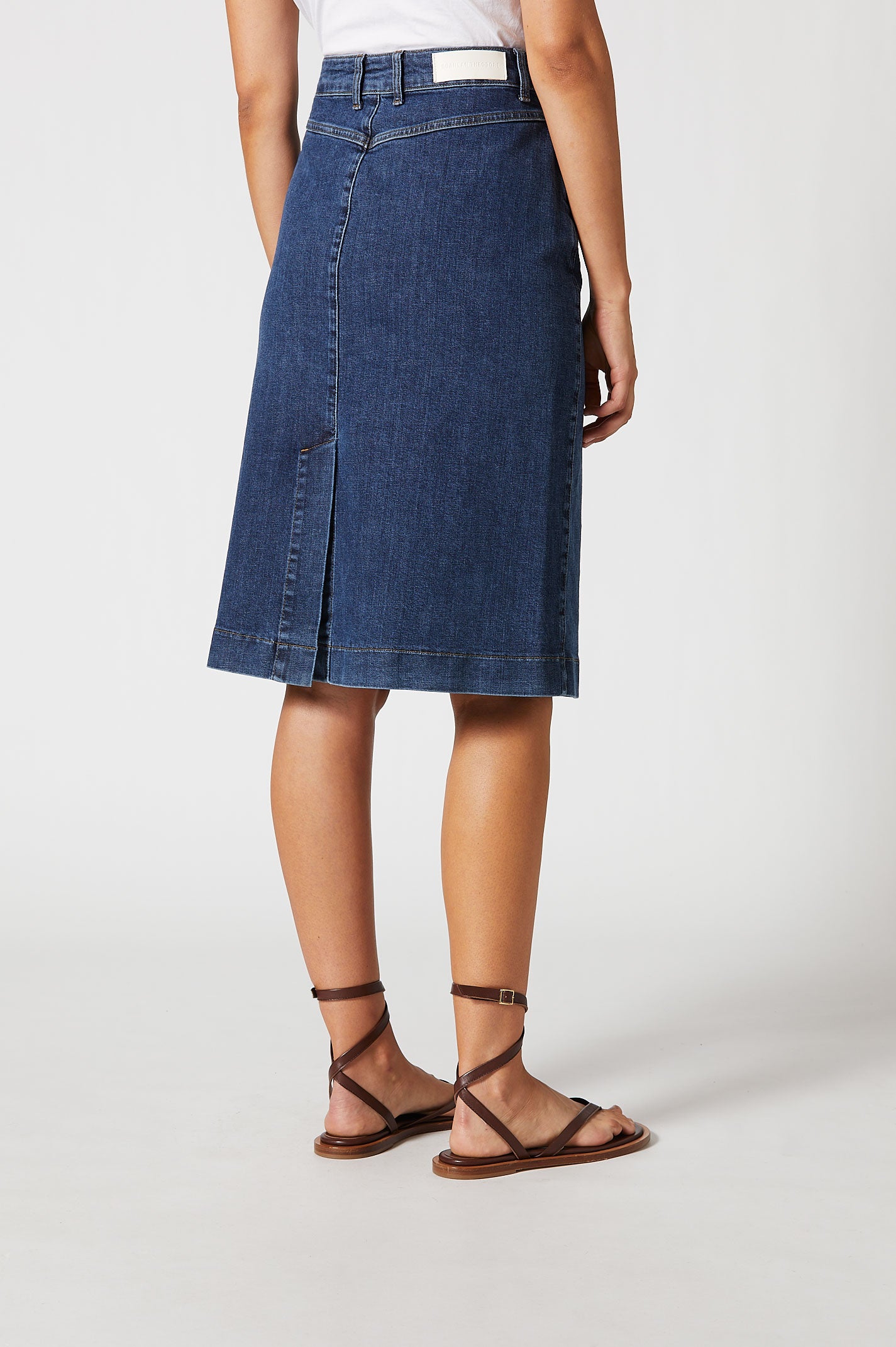 Alivia Denim Midi Skirt Light Blue - Jean Jail