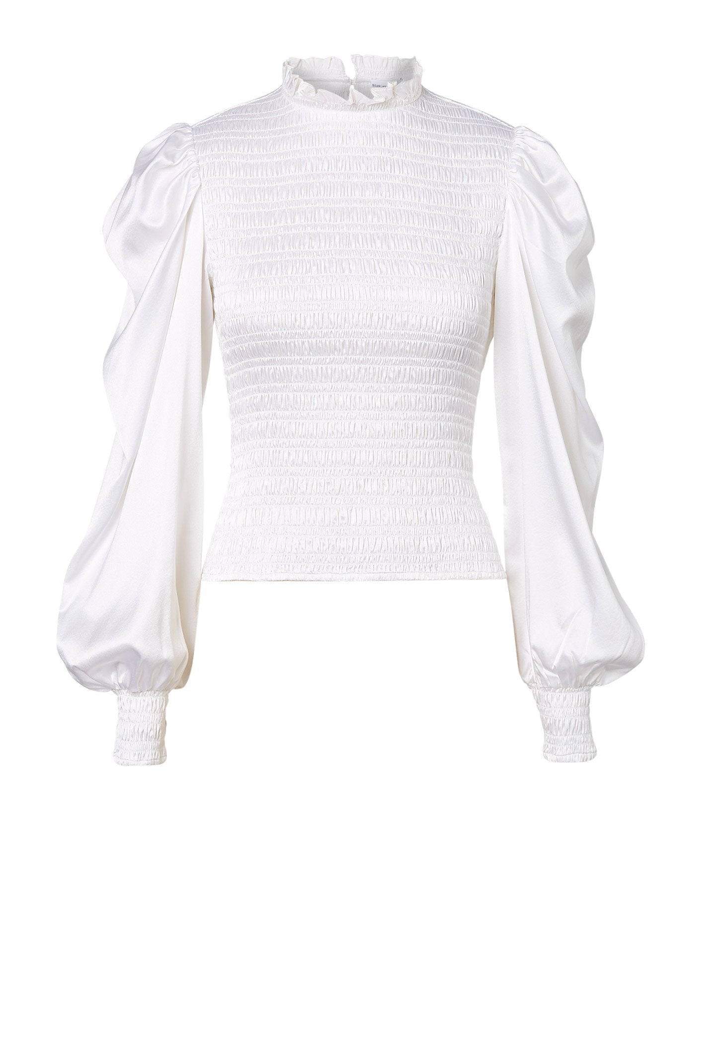 SILK SHIRRED BLOUSE - WHITE - Scanlan Theodore