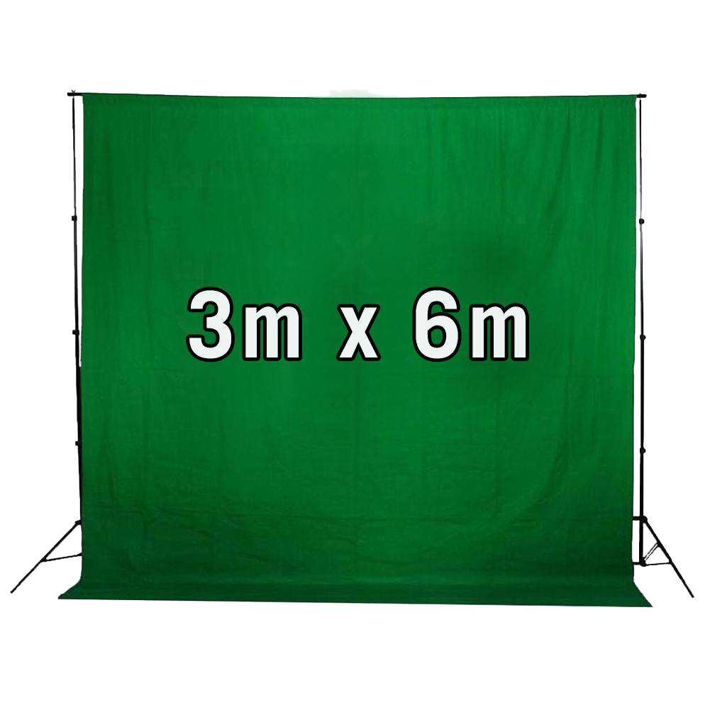 Chroma Key Green Screen 3M x 6M Cotton Muslin Backdrop | Hypop