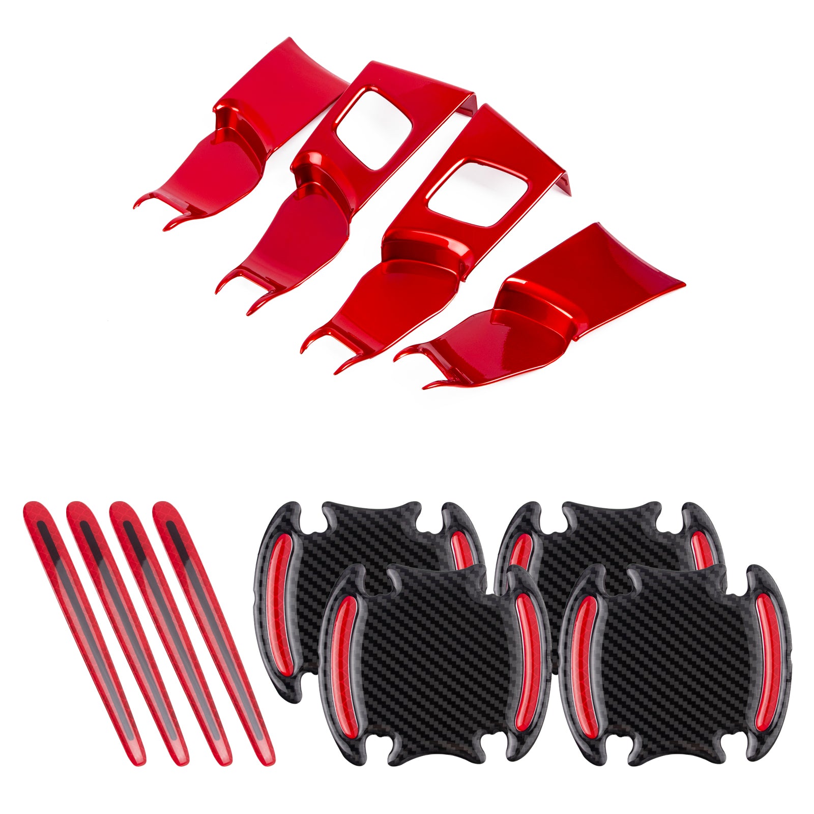 3D Red Carbon Fiber Interior Cover Trim Stickers For Honda Civic 11Th 2022