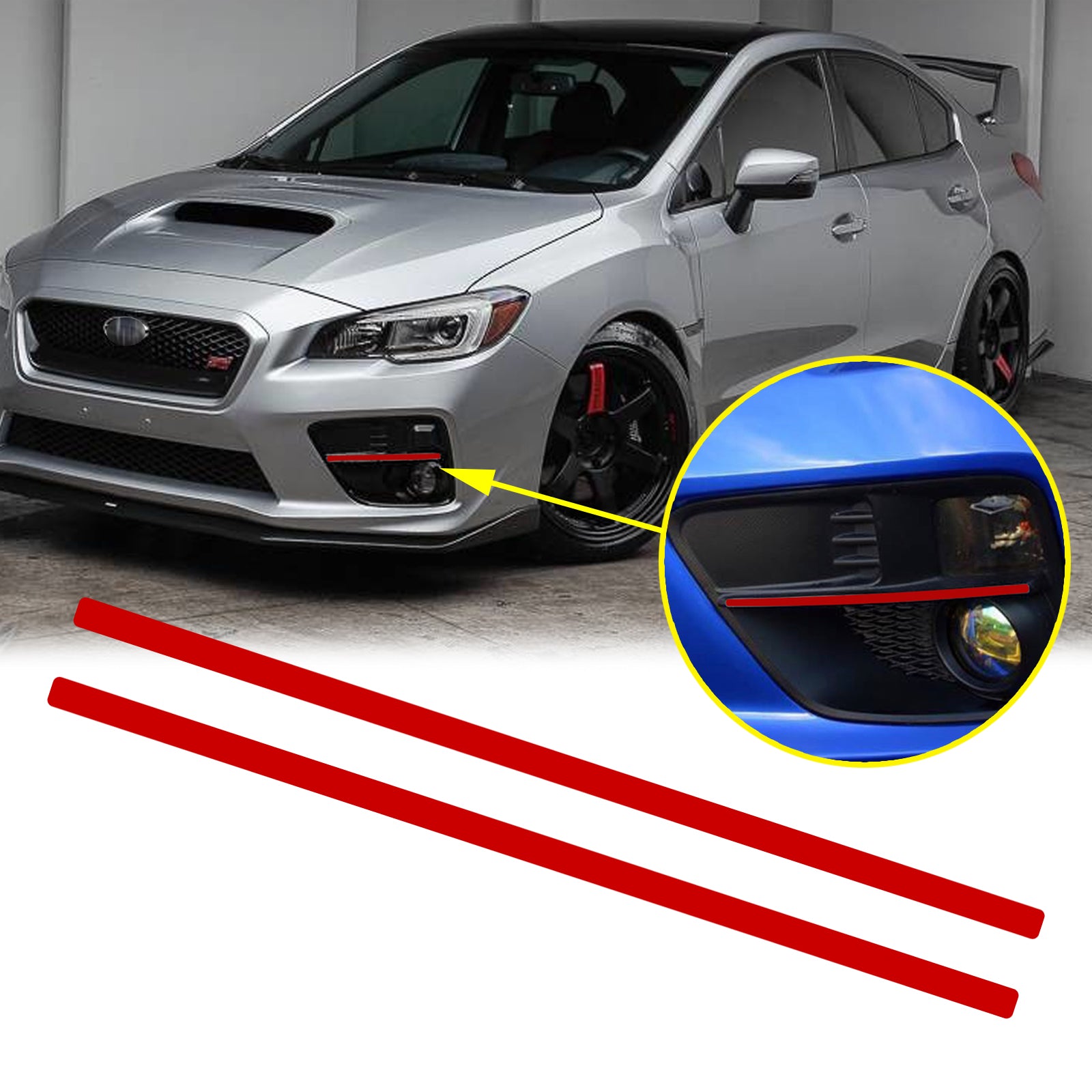 Fog Light Bezel Pinstripe Sticker Decal Trim Red For Subaru Wrx Sti Xotic Tech