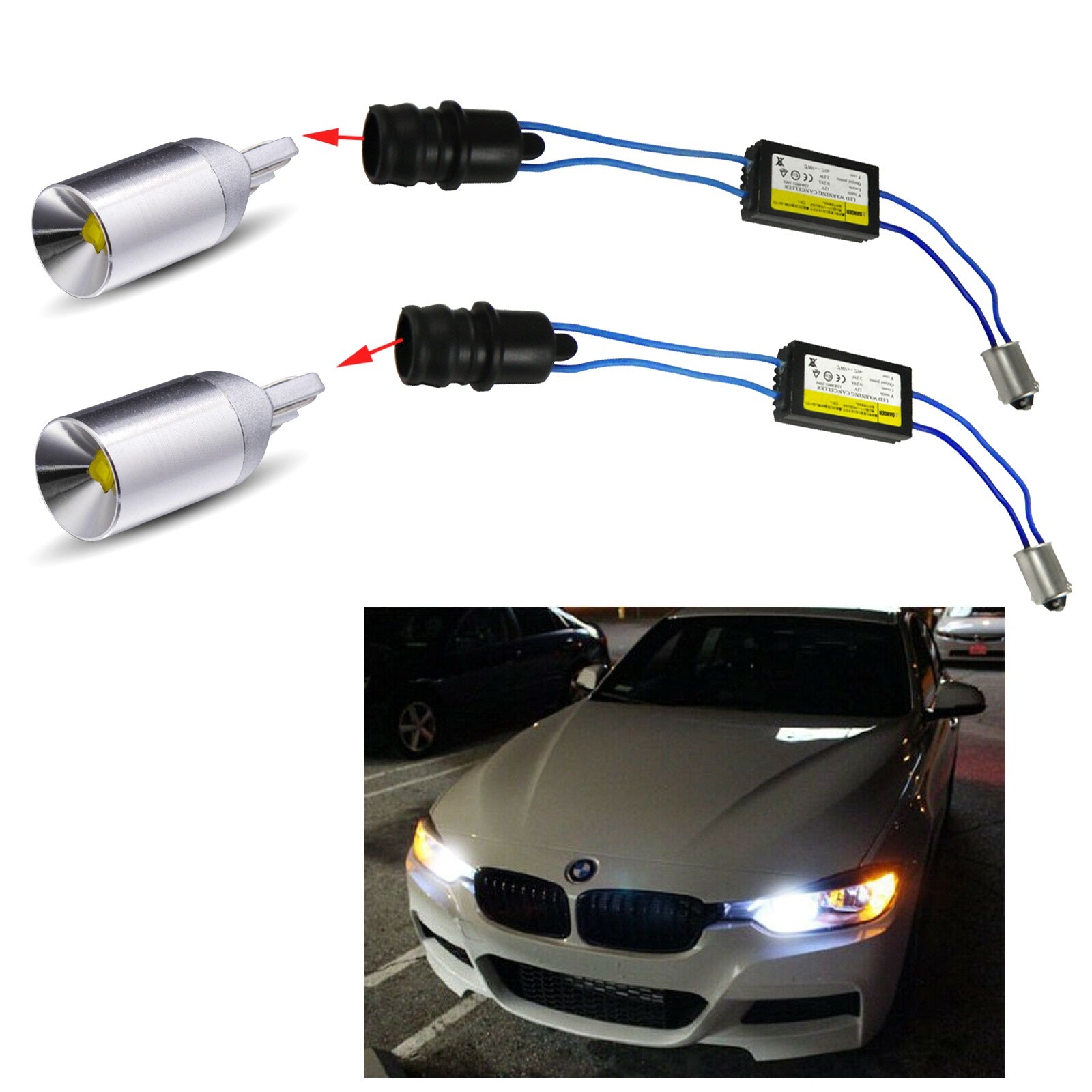 2x 6000K Xenon White CAN-Bus Error Free LED Light Bulb for BMW F30 3 S
