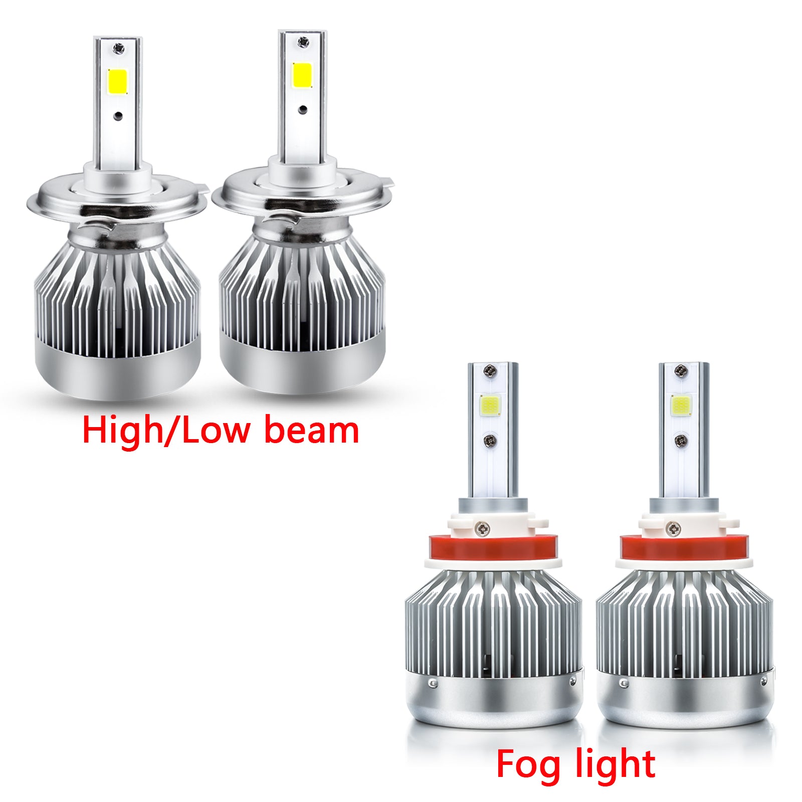 4pcs for Toyota Tundra 2014-2019 LED Headlight High Low Beam + Fog Lig