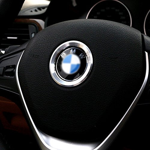 Steering Wheel Center Logo Ring Emblem Blue Trim For 2013-2015 BMW 1 3