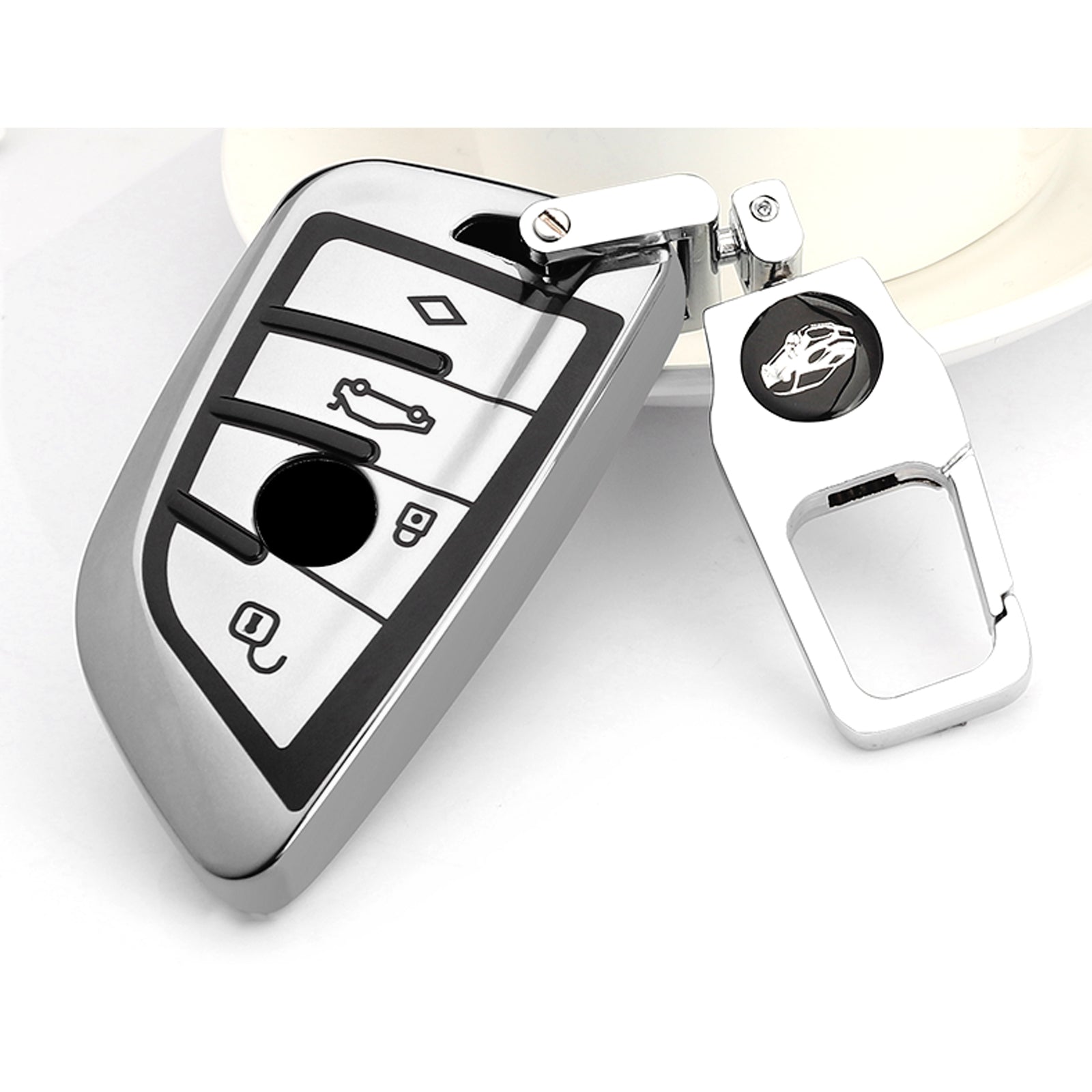 for BMW Key Fob Cover Soft TPU Front + ABS Shell Back Blade Shape Ke