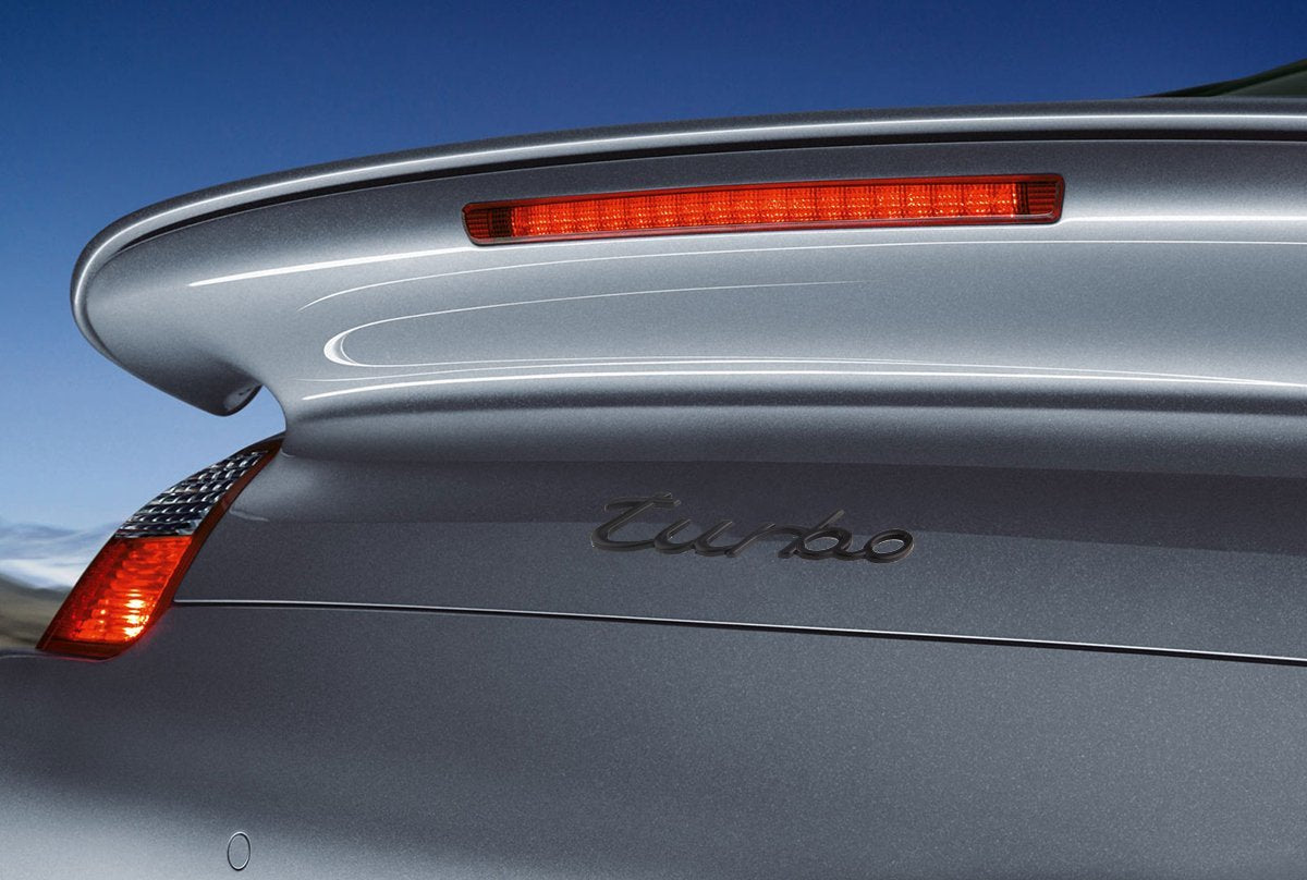 3D Logo Porsche turbo Emblem Matte Black for Trunk Lid
