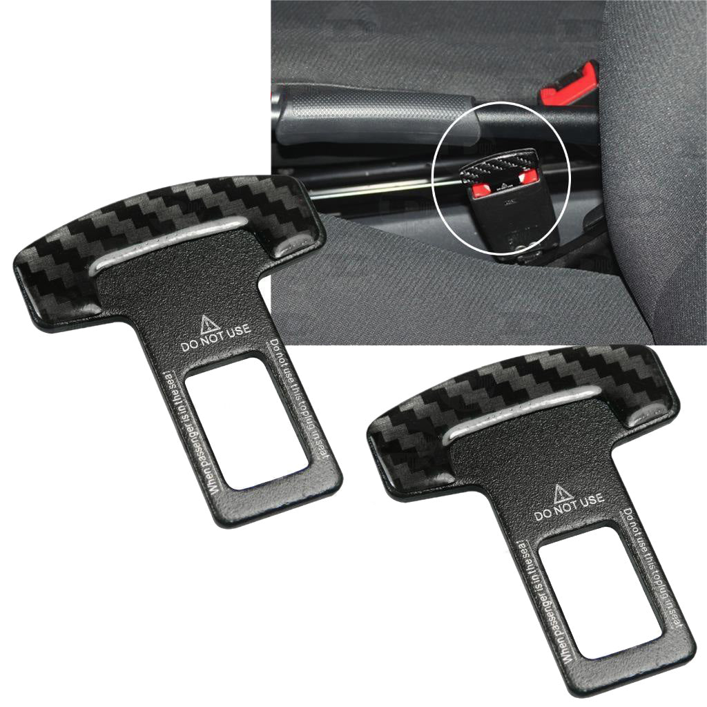 Universal Carbon Fiber Car Safety Seat Belt Buckle Alarm Stopper Clip Xotic Tech