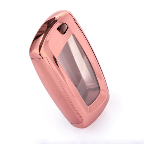 Glossy Rose Gold TPU Hard ABS Full Sealed Keyshell Cover Protect Buttons Fit BMW 1 3 5 7 Series X3 X5