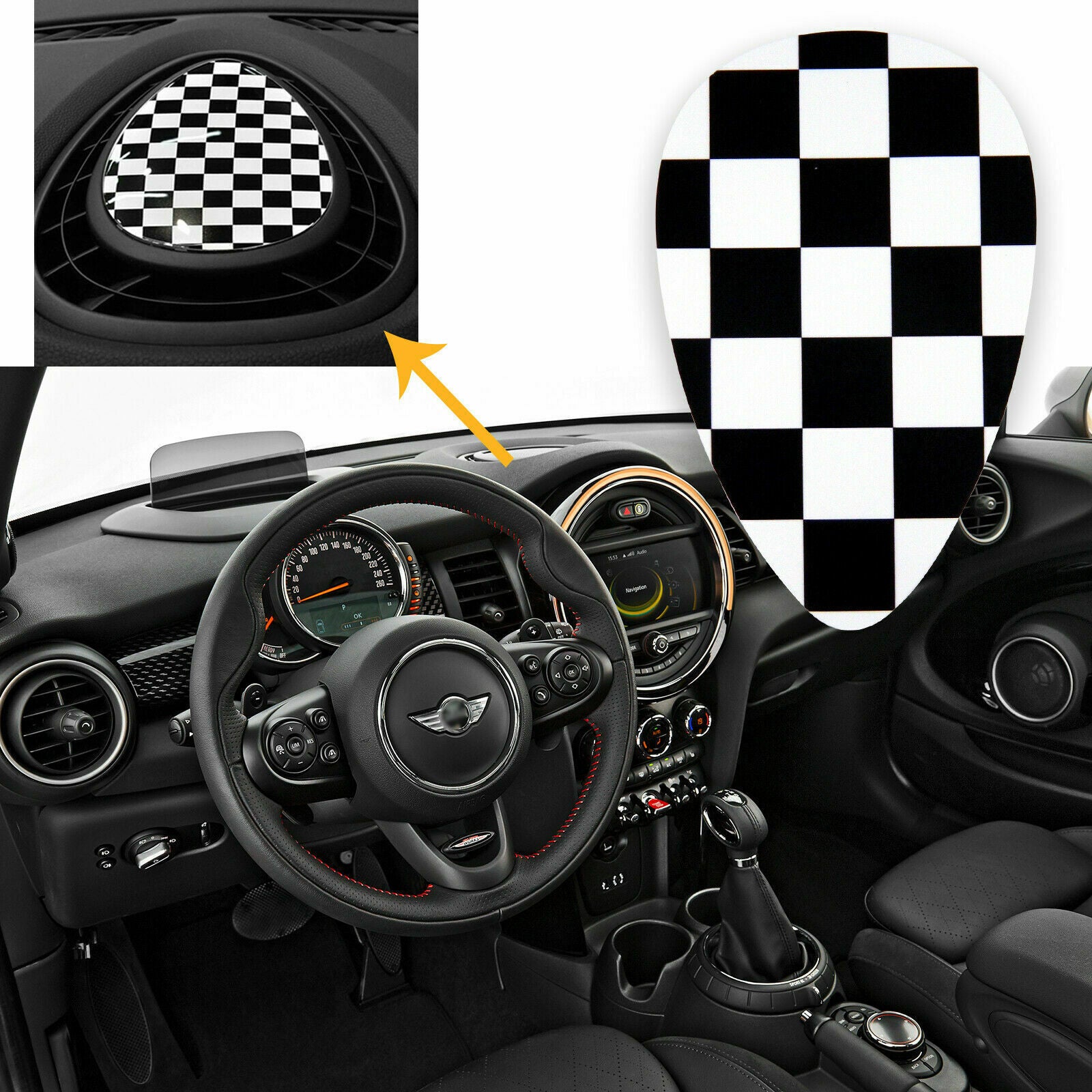 MINI Cooper/S/ONE F55 F56 F57 WHITE Union Jack Dashboard Panel Trim Cover  LHD