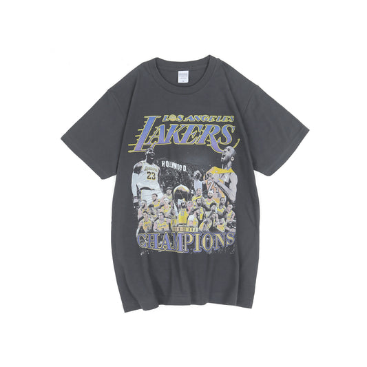 LOS ANGELES LAKERS - BLACK TEE CHAMPION NBA 2020