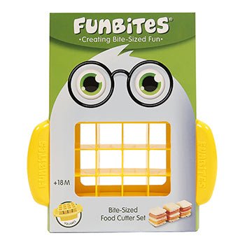 FunBites Food Cutter Set, Green Squares, Pink Hearts