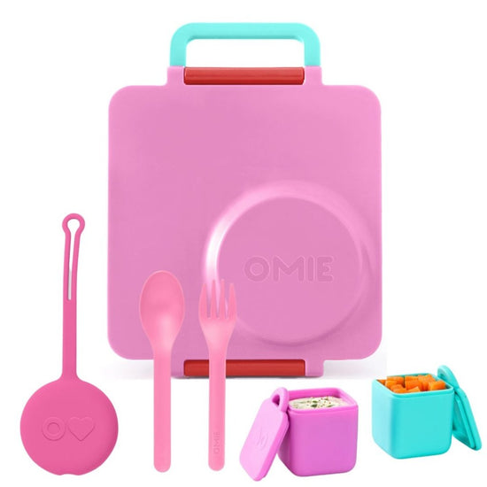 OmieBox Bento Lunch Box, Pink Berry