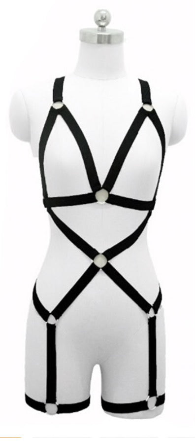 O Ring Full Body Bondage Harness Cage Bra Goth Fetish Lingerie Liquidred