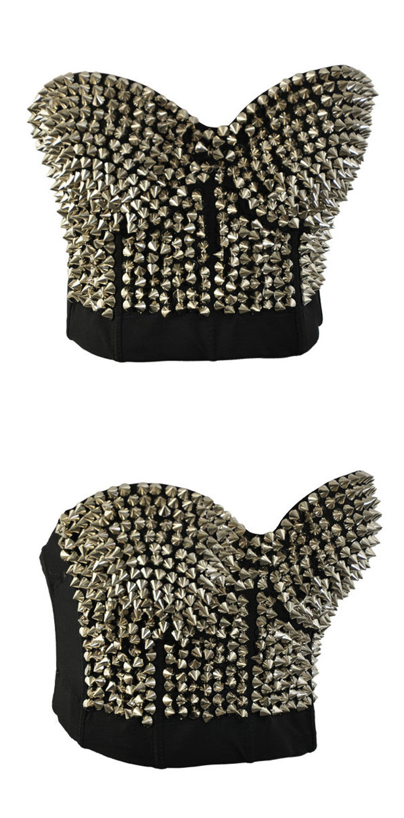Silver Or Gold Spiked Bra Top – liquidred