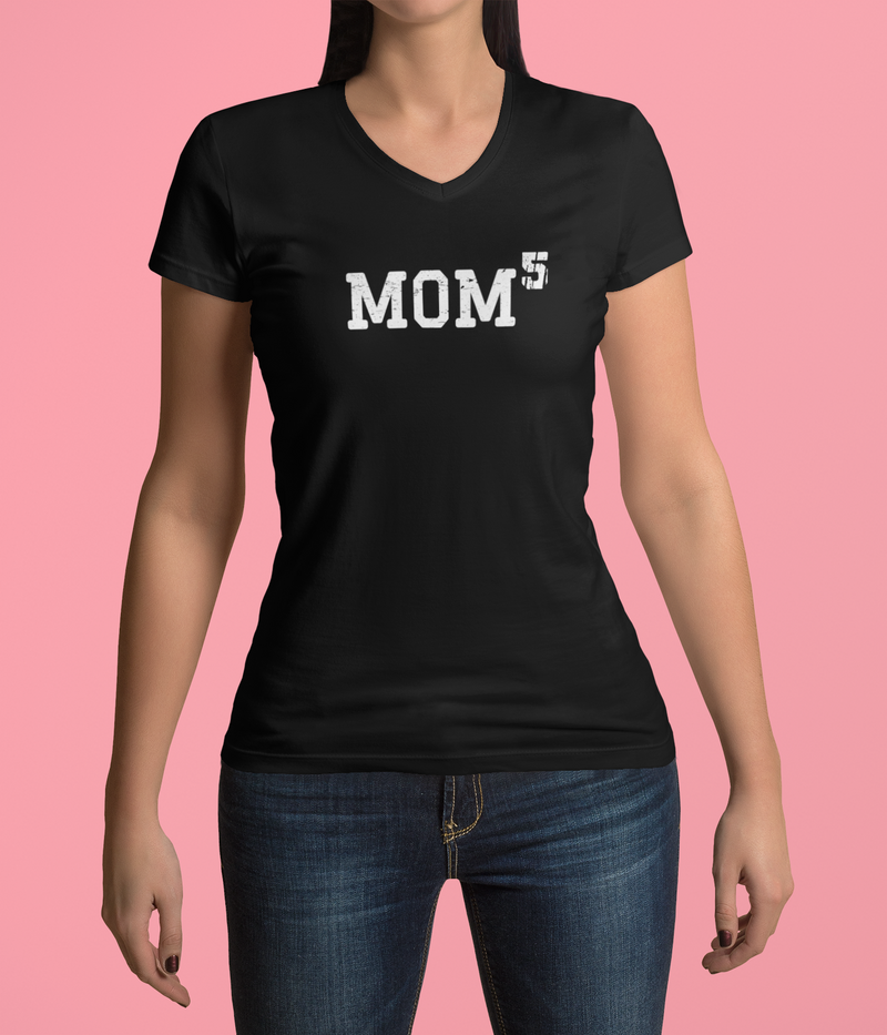 Mom 5 Short Sleeve V-Neck T-Shirt