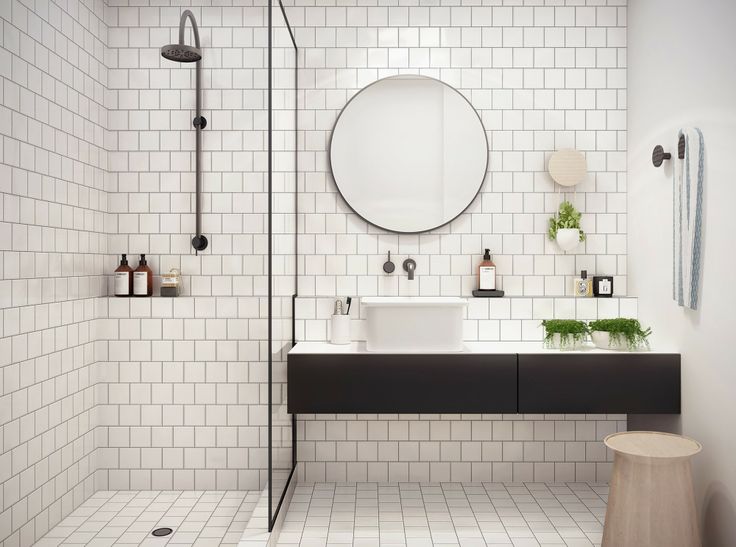 Desain Monokrom untuk kamar  mandi pribadi Mosta Indonesia