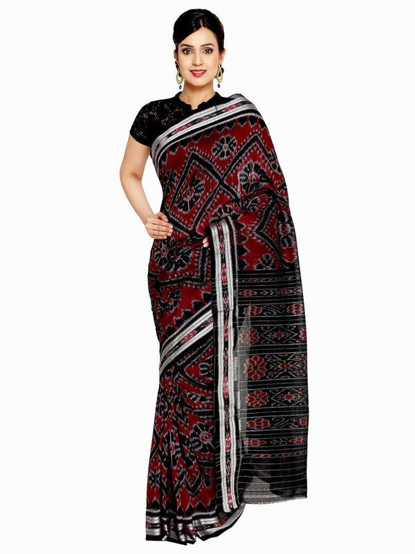 Black Odisha Handloom Sambalpuri Bandha Saree - Crafts Collection