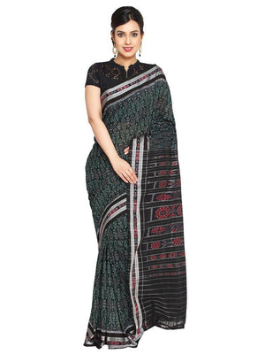 Coffe Colour Pasapali Design Sambalpuri Handloom Cotton Bandha Saree -  Sambalpuri Handloom Item