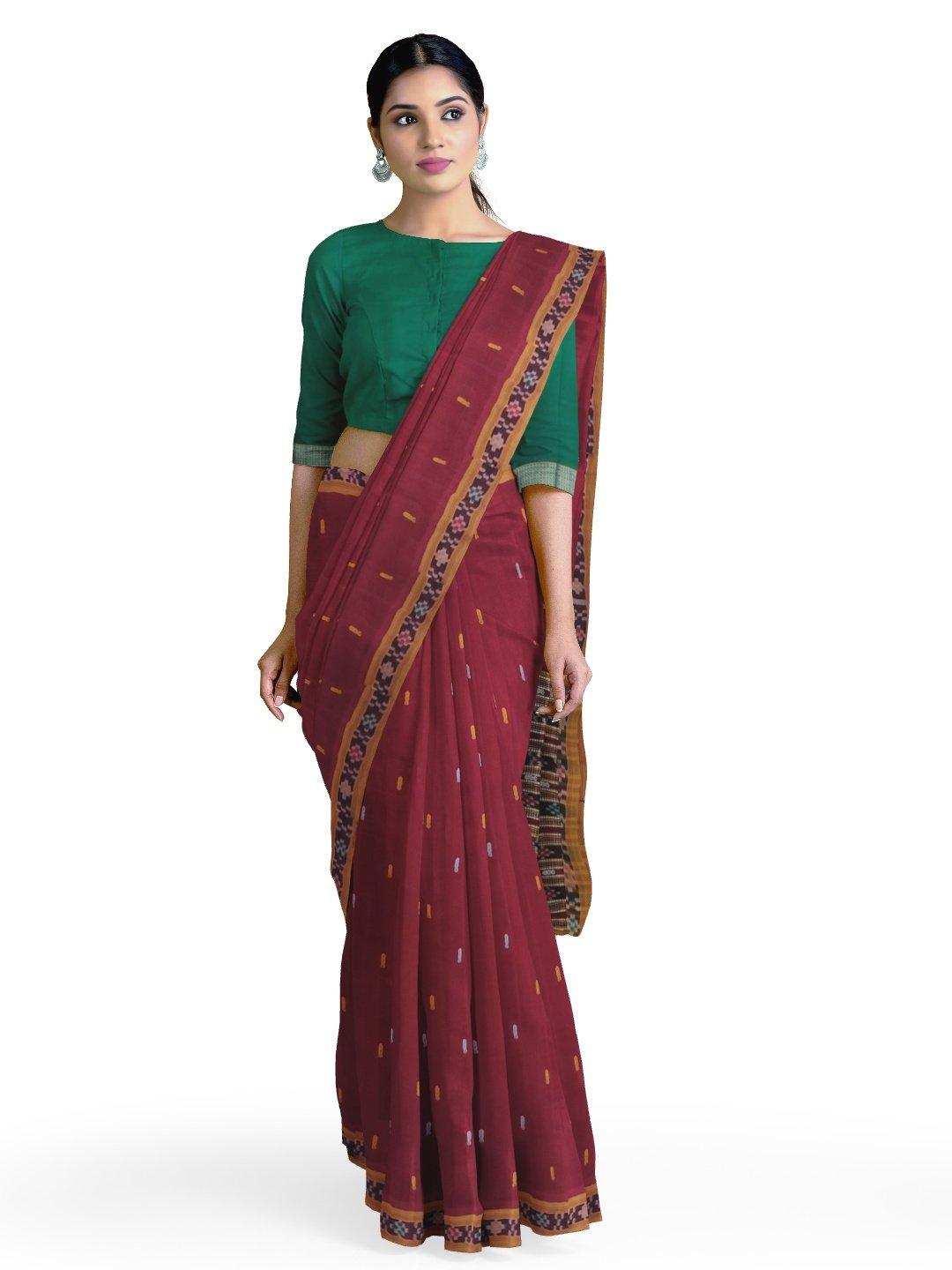 Maroon Zari Weaved Kanjivaram Wedding Saree with Blouse Piece With Stone  Work - HOUSE OF BEGUM - 3842951