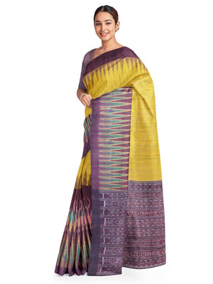 DK Fashion 5.5 m (separate blouse piece) Sambalpuri Cotton Yellow Festive  Wear Saree at Rs 1200 in Cuttack