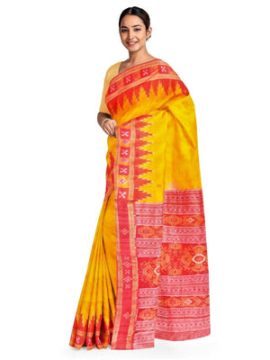 Yellow Odisha Khandua Sambalpuri Silk Saree - Crafts Collection