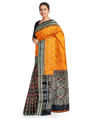 Tribal Houses Green Khandua Silk Saree- Odisha Handloom Sarees,Sambalpuri Silk  saree | BigRayn.com