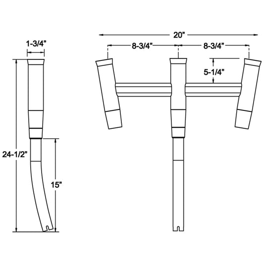 Taco Deluxe Trident Rod Holder Cluster Offset W-Tool Caddy [F31-0781BXY-1]