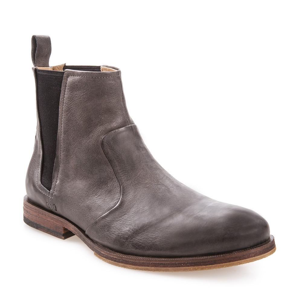 grey leather chelsea boots