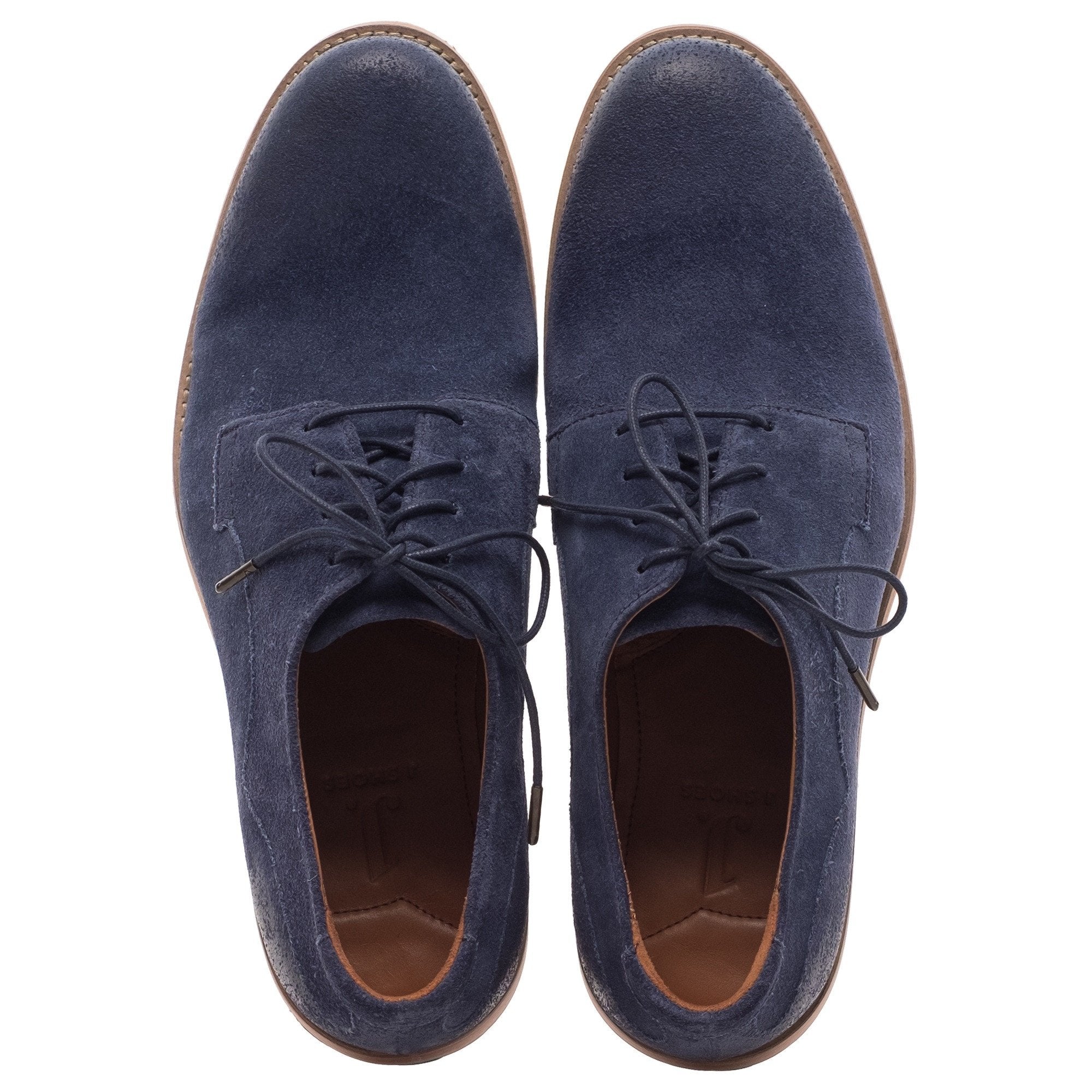 blue leather derby shoes