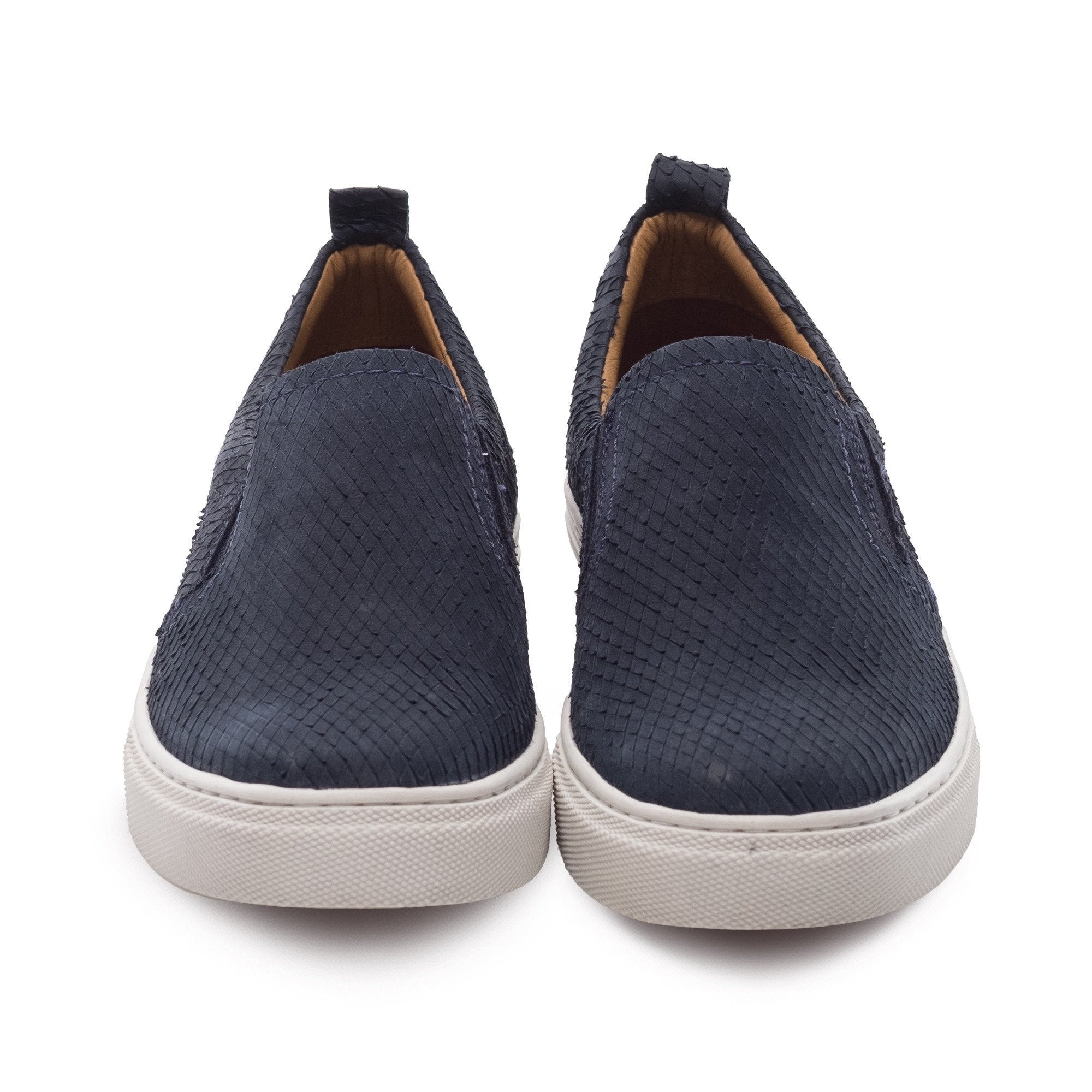 navy leather womens trainers