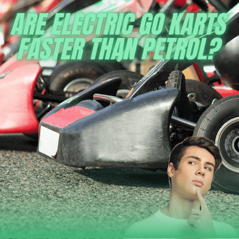 a guy looking up and thing "Are electric go karts faster than petrol?"