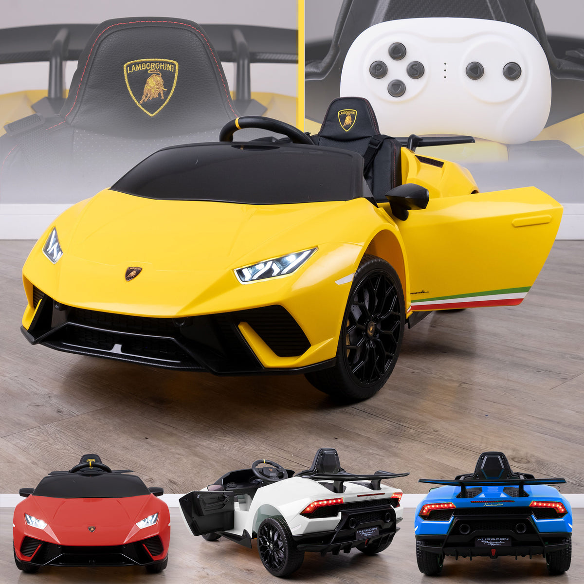 Kids Lamborghini Huracan Performante 12V Battery Electric Ride On Car —  RiiRoo