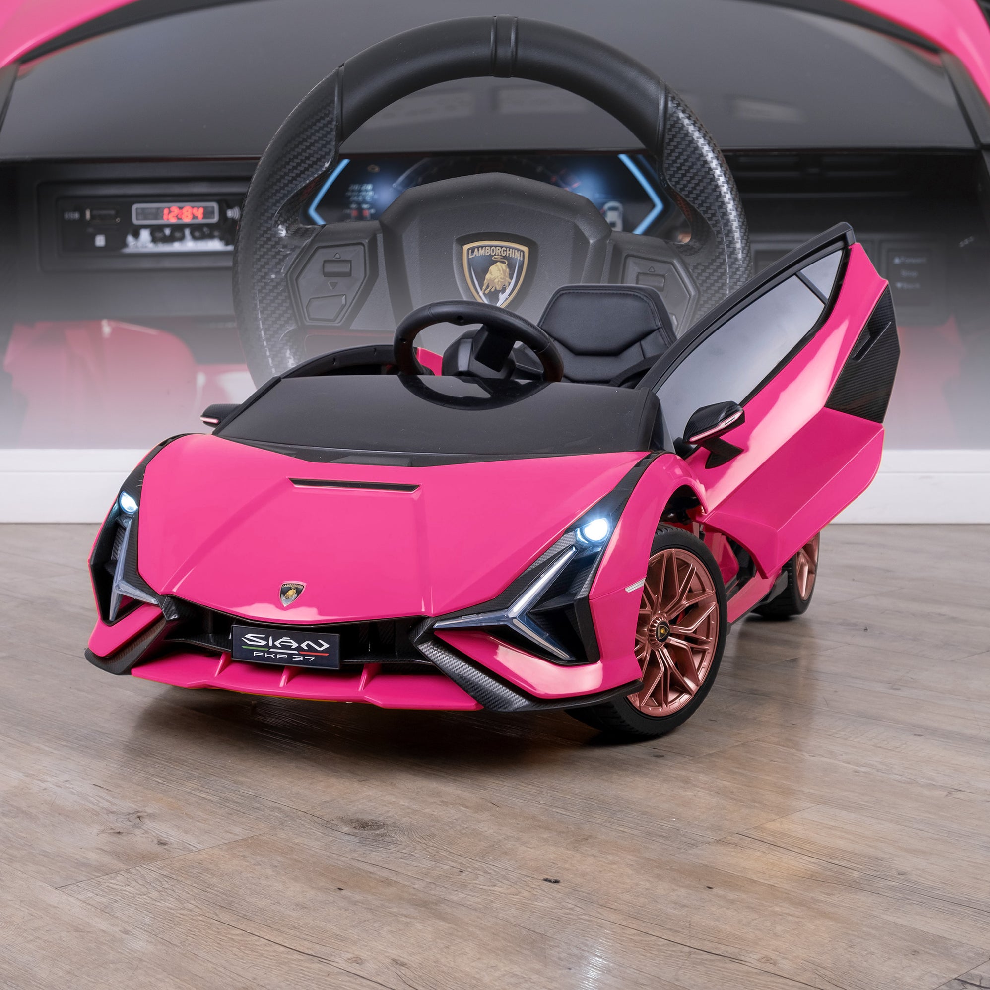 Kids Lamborghini Sian Performante 12V Battery Electric Ride On Car