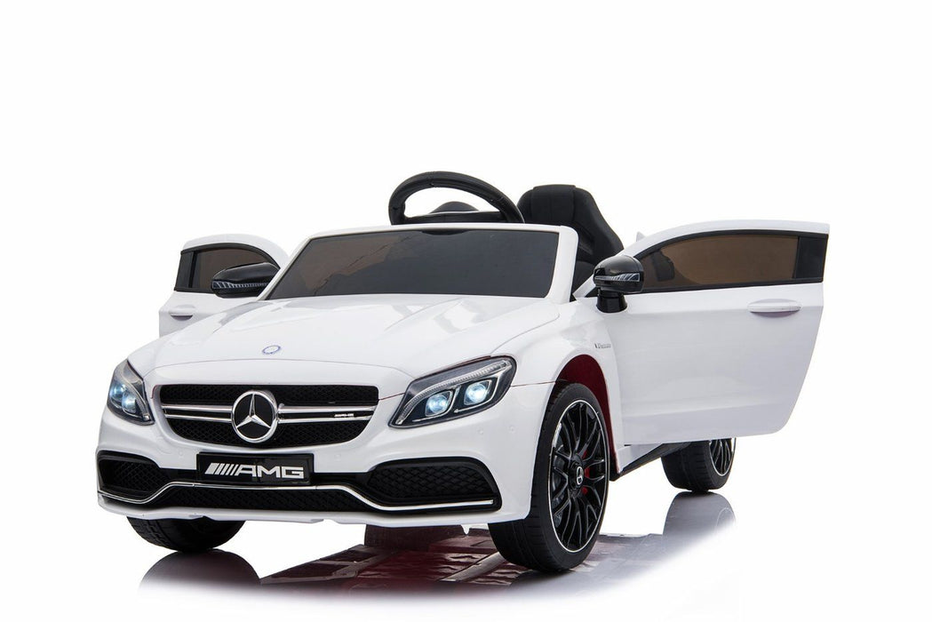 white mercedes electric car