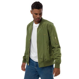 army green bomber jacket with patches