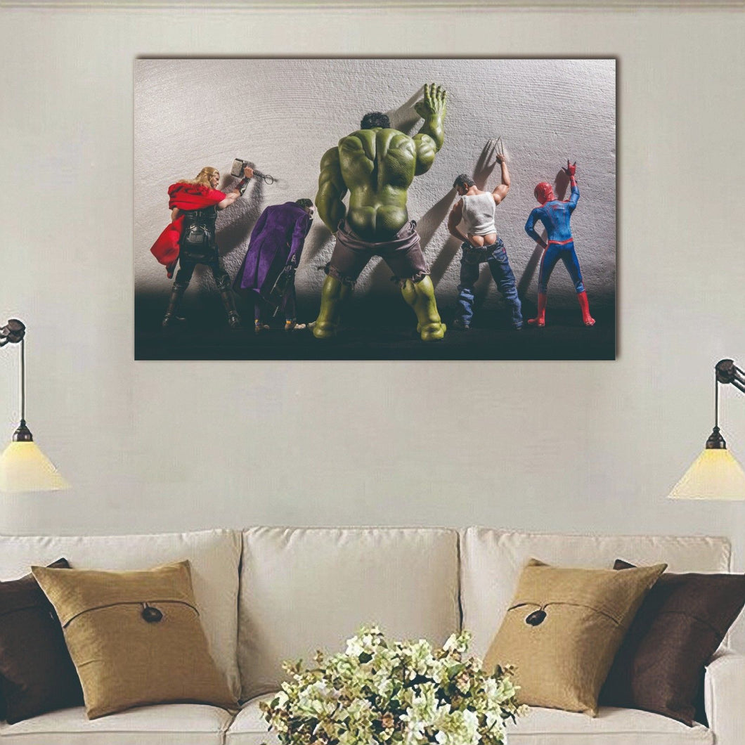 Framed Canvas Prints Stretched Avengers Marvel Hero Wall Art Home Deco