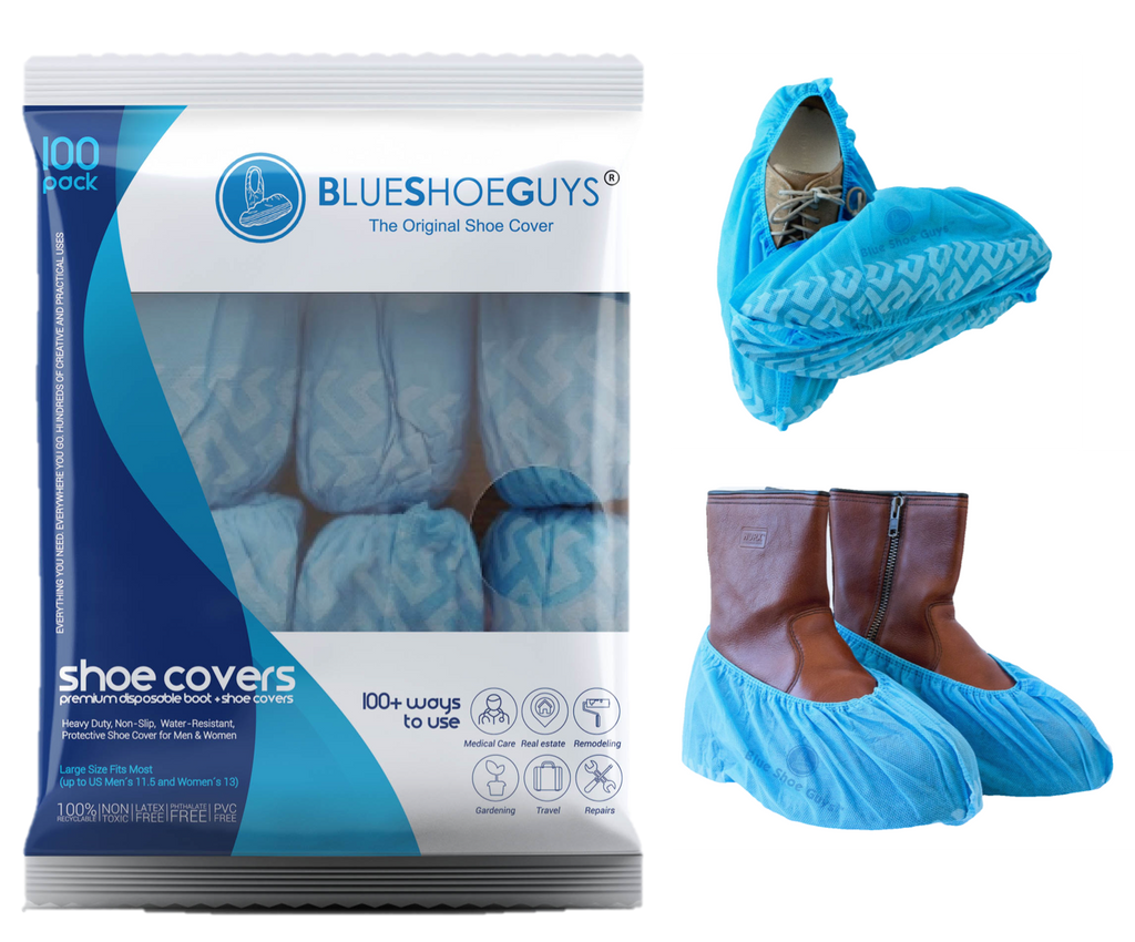 blue shoe covers disposable