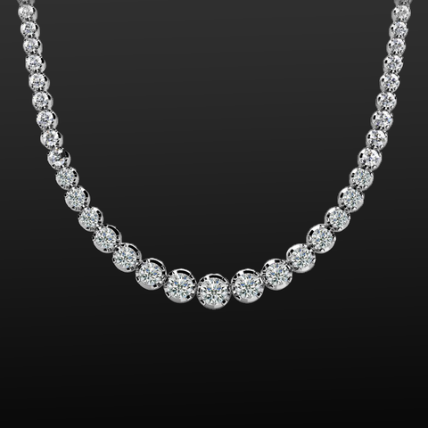 Graduated Diamond Tennis Necklace 16 caratweight