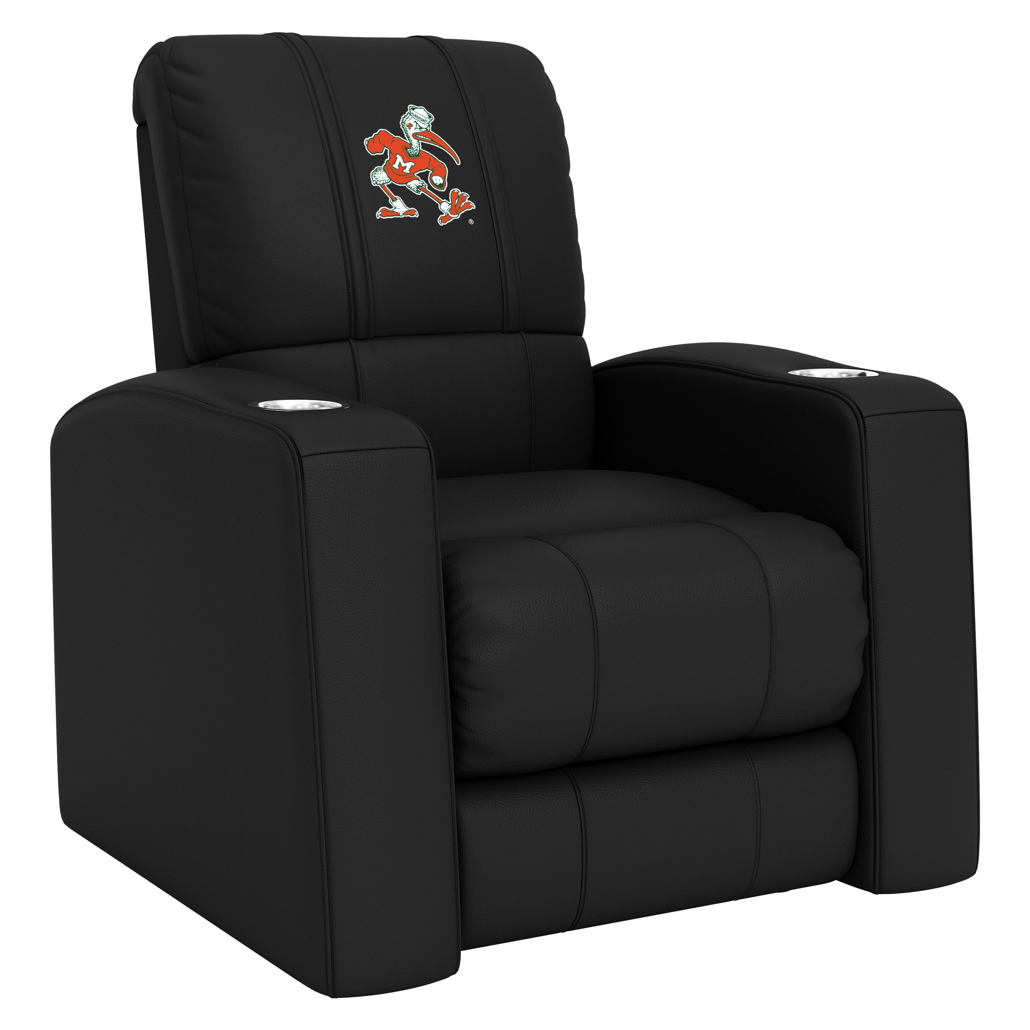 Miami Hurricanes Home Theater Recliner with Miami Hurricanes Secondary Logo