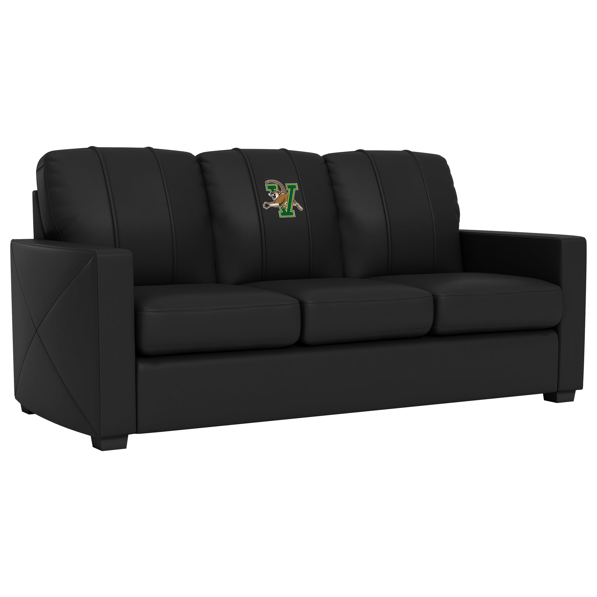 Vermont Catamounts Silver Sofa with Vermont Catamounts Logo