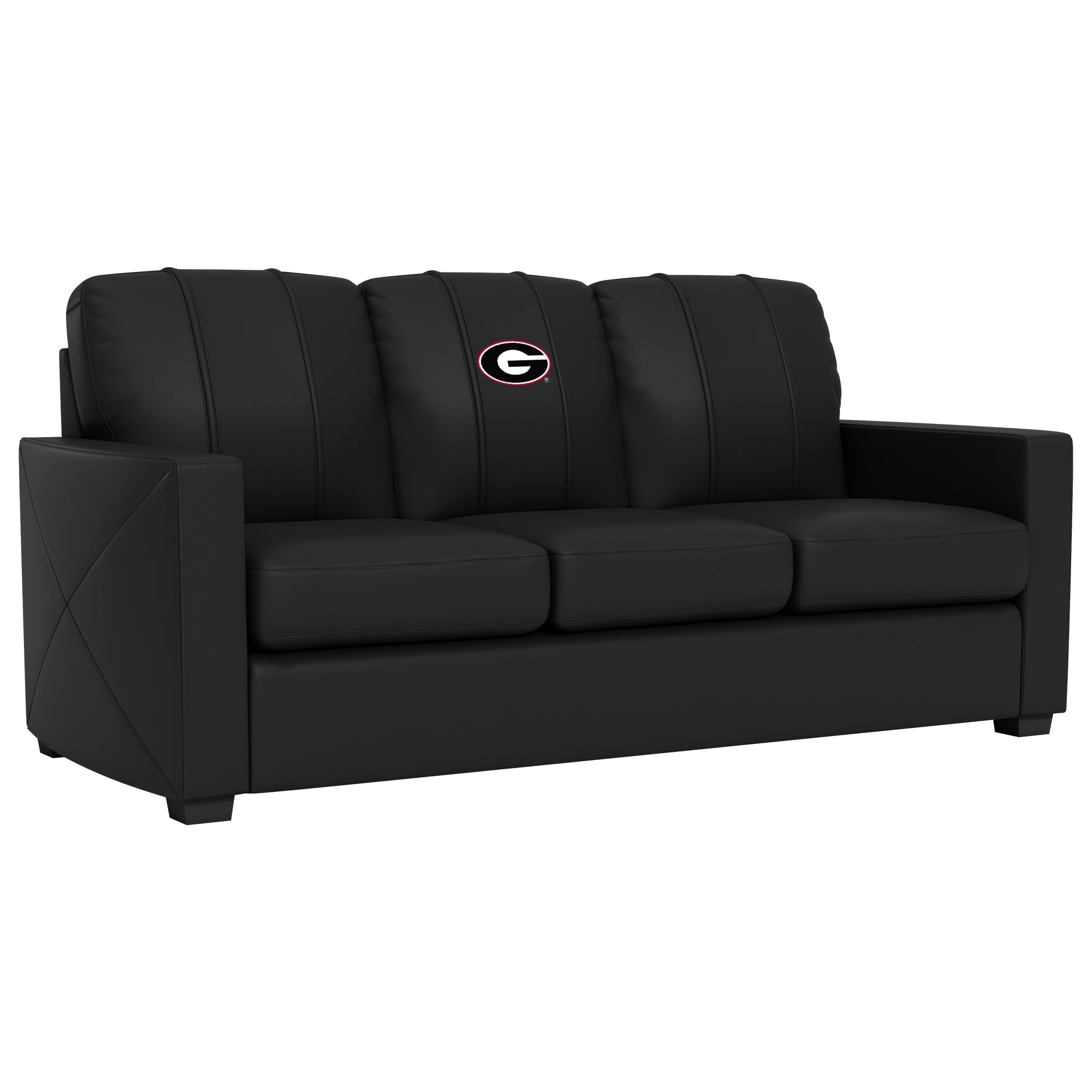 Georgia Bulldogs Silver Sofa with Georgia Bulldogs Logo