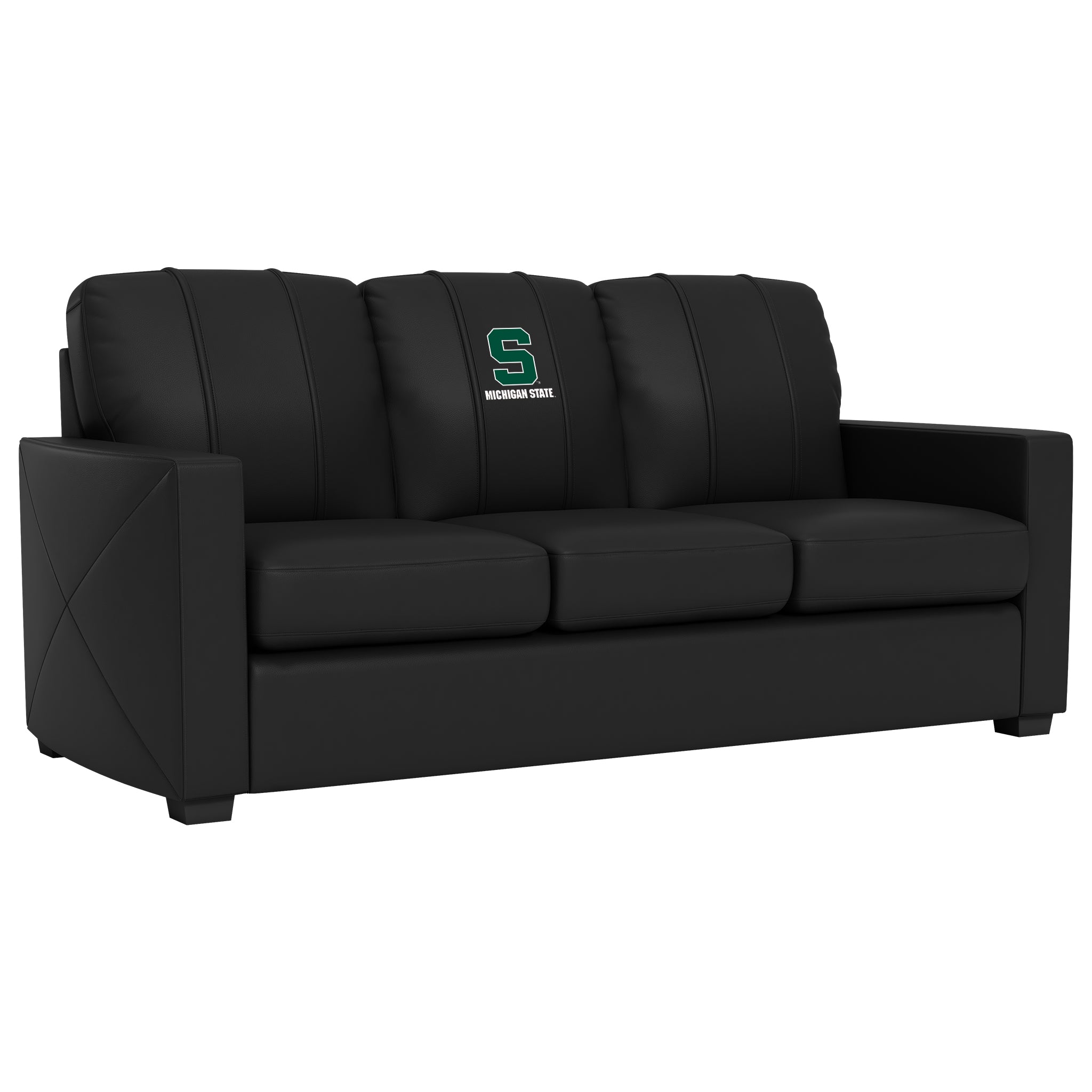 Michigan State Silver Sofa with Michigan State Secondary Logo