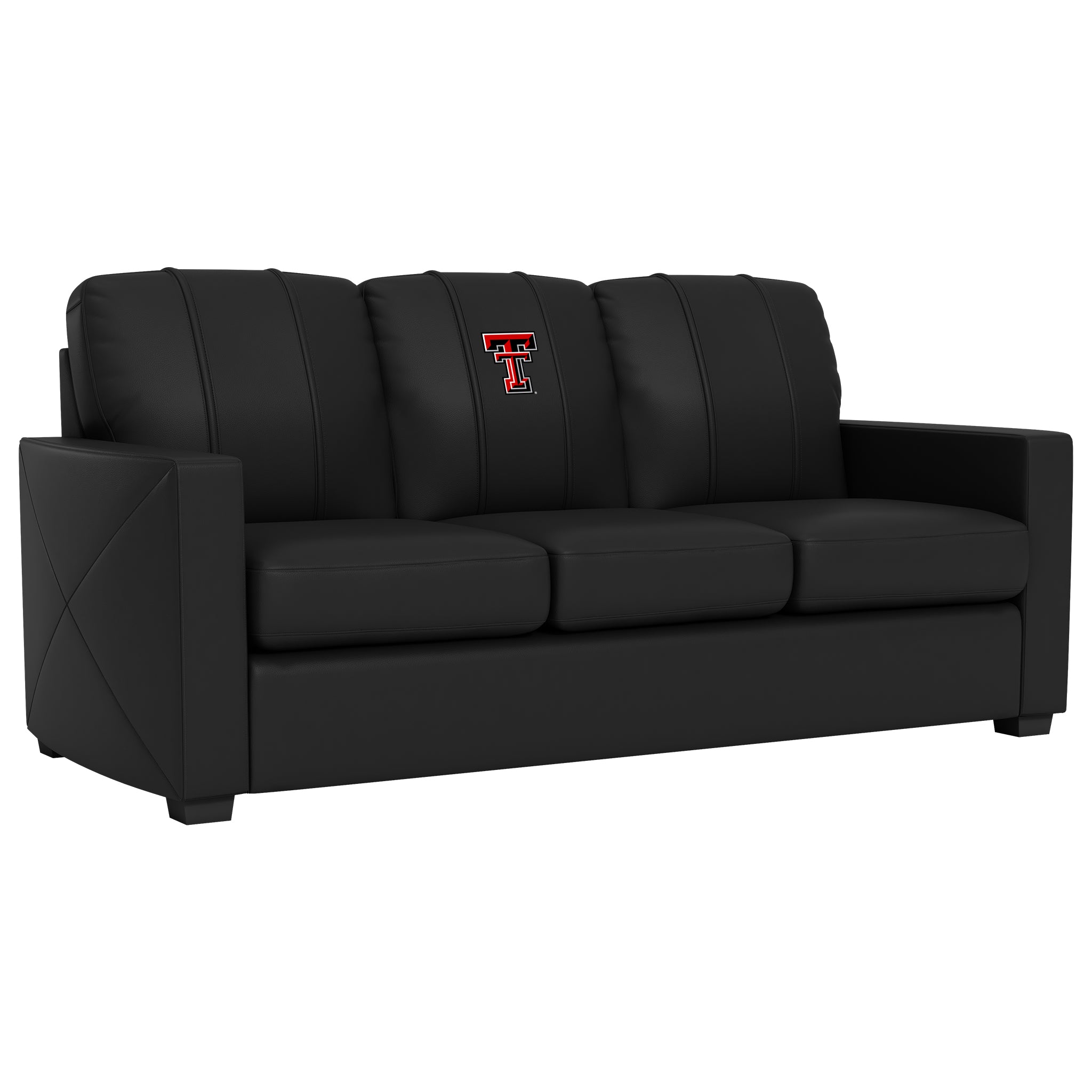 Texas Tech Red Raiders Silver Sofa with Texas Tech Red Raiders Logo