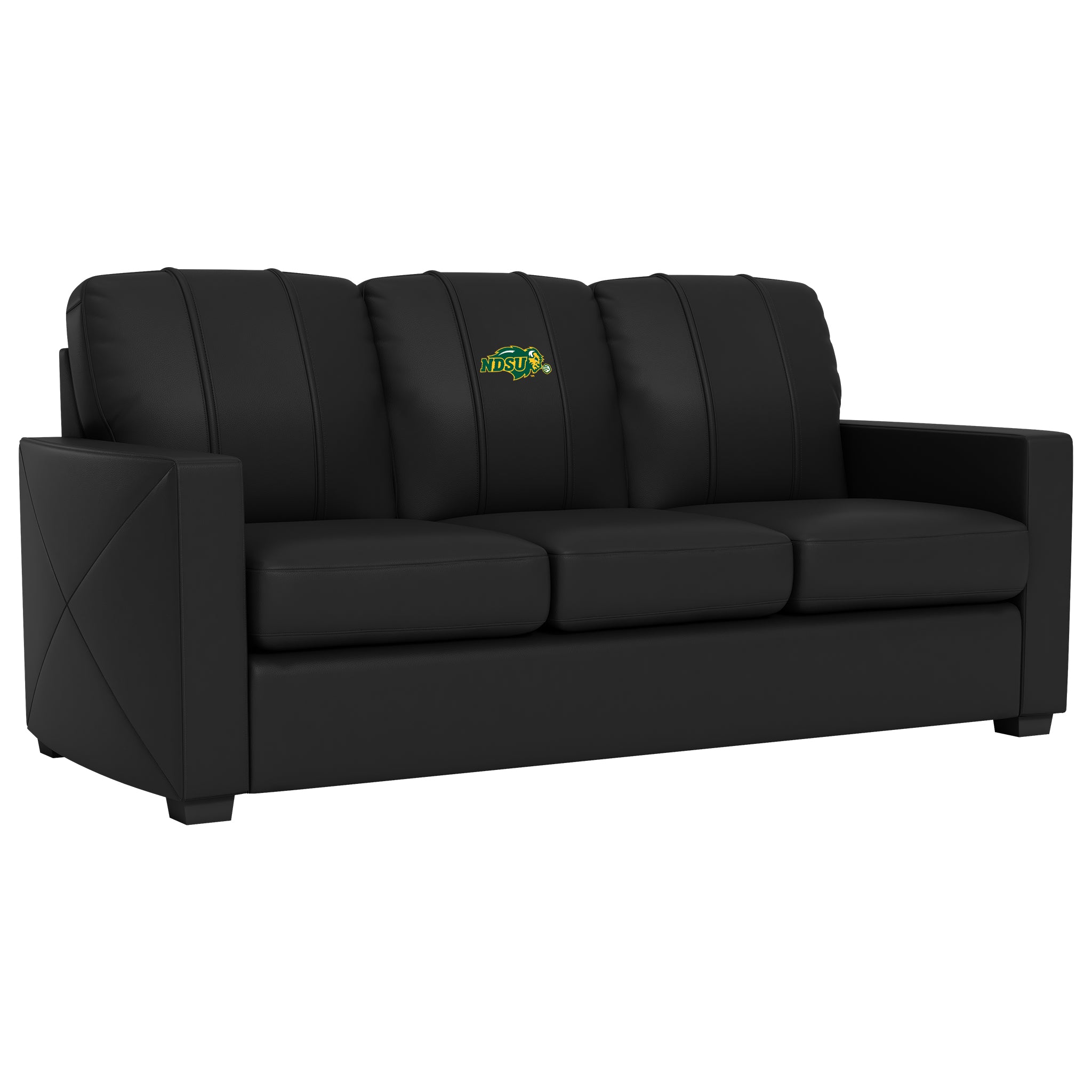 North Dakota State Bison Silver Sofa with North Dakota State Bison Primary Logo