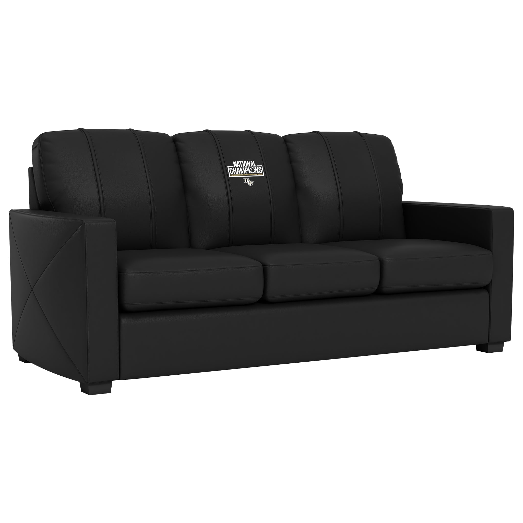 UCF Silver Sofa with Central Florida UCF National Champions Logo Panel