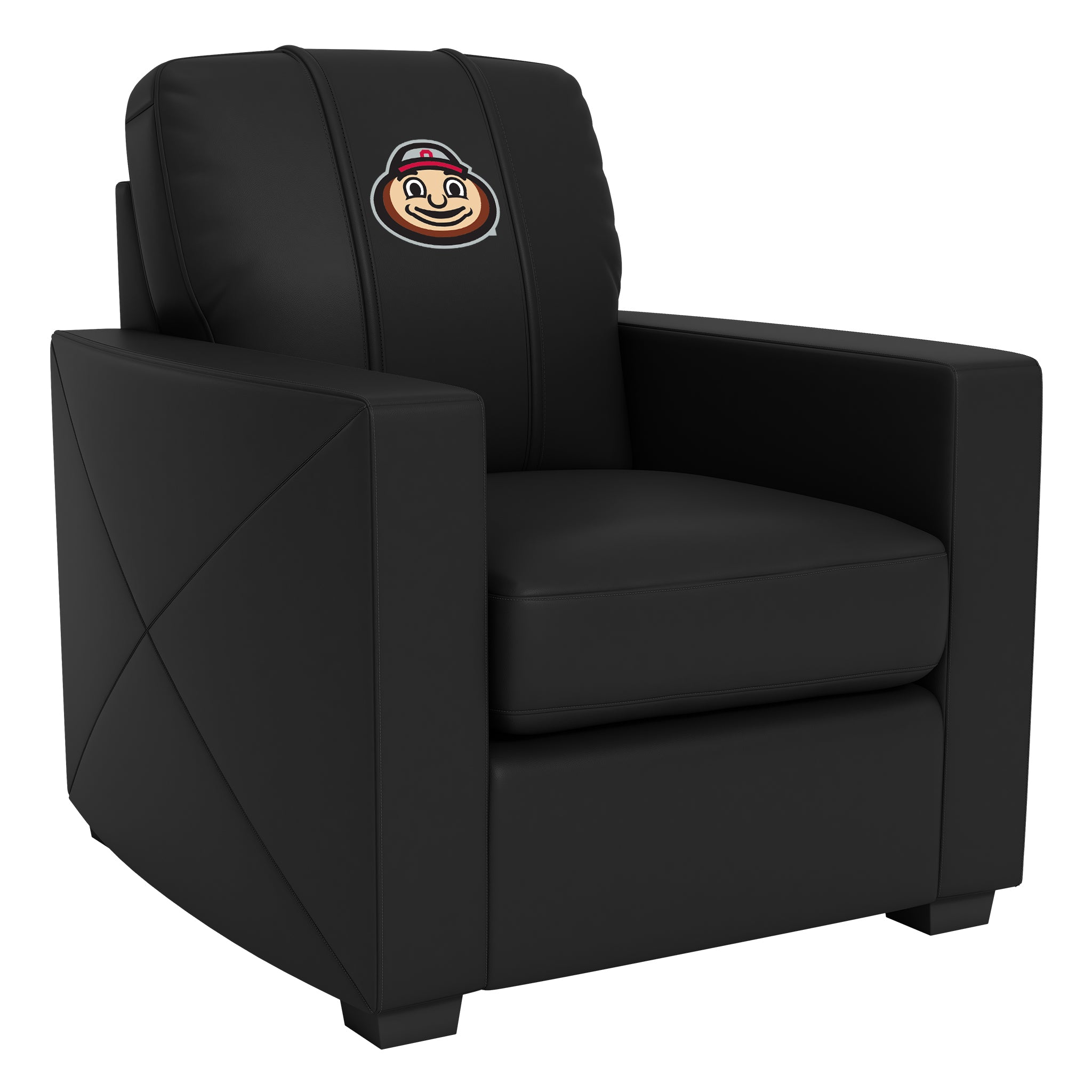 Ohio State Silver Club Chair with Ohio State Buckeyes Brutus Head Logo
