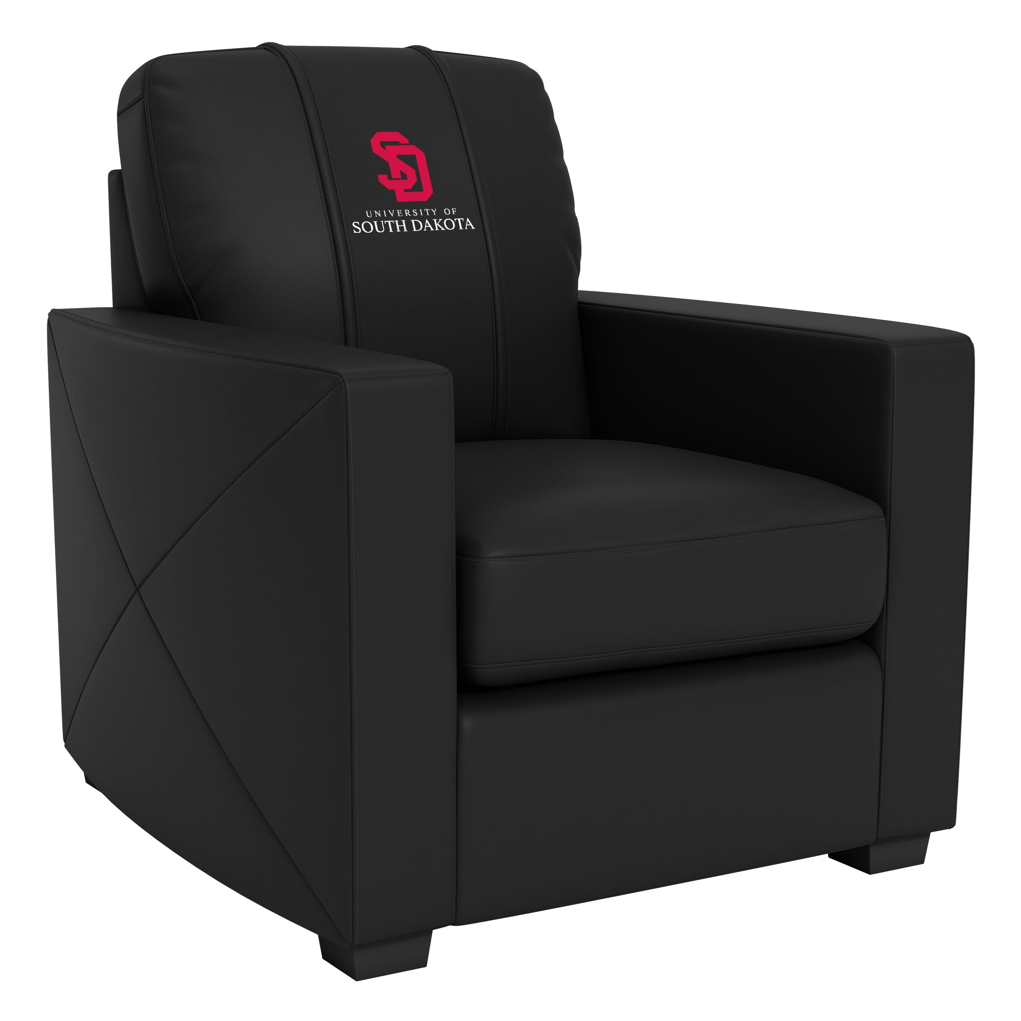 South Dakota Coyotes Silver Club Chair with South Dakota Coyotes Logo  