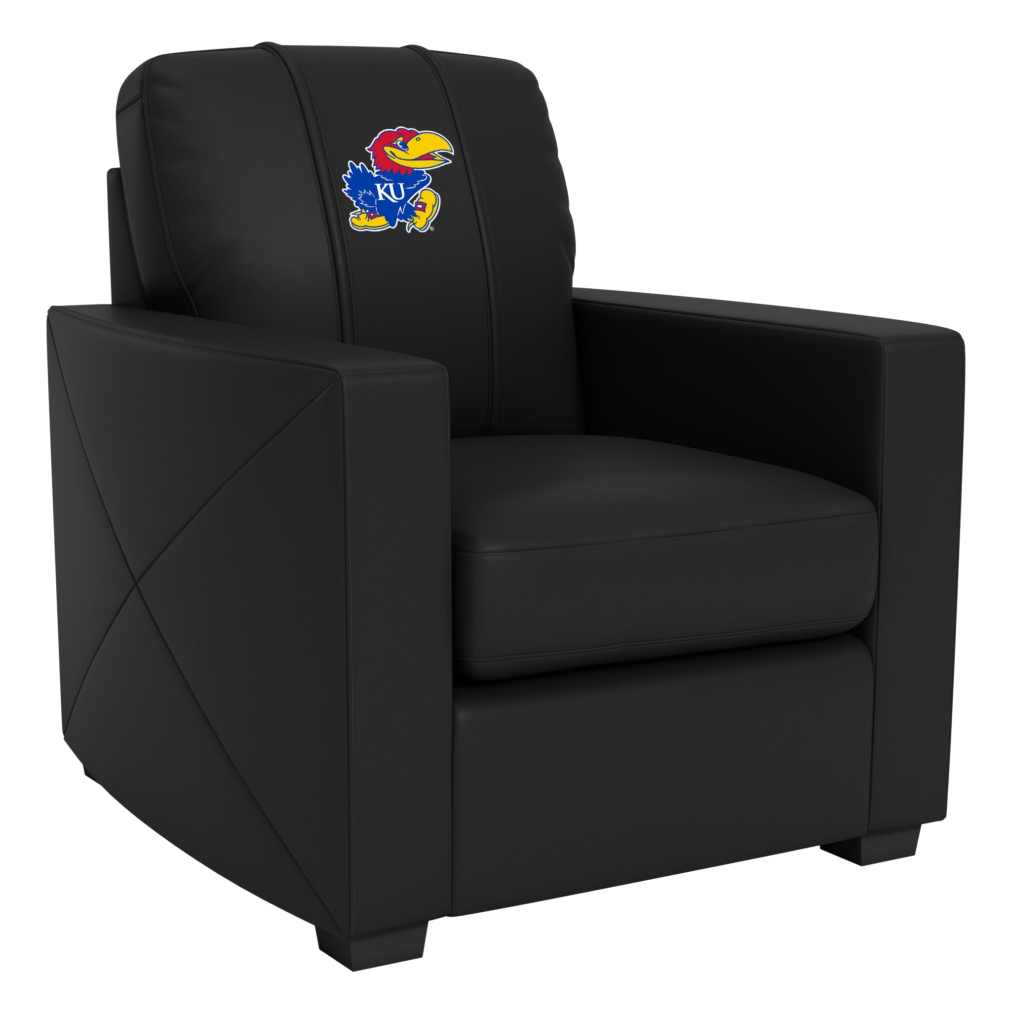 Kansas Jayhawks Silver Club Chair with Kansas Jayhawks Logo Panel  