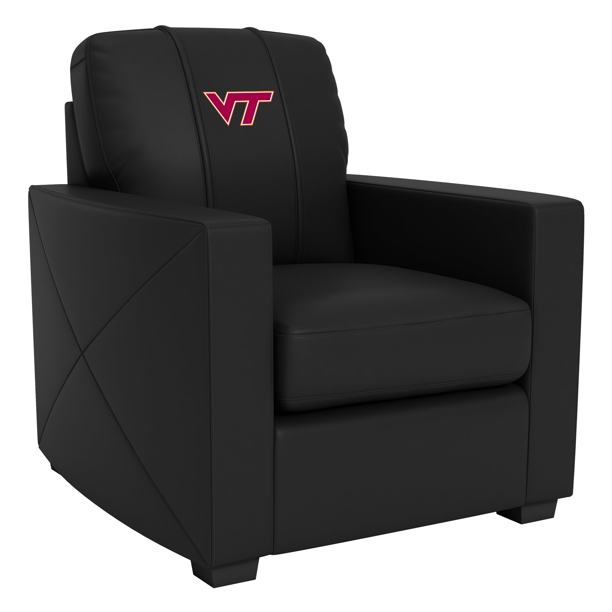 Virginia Tech Hokies Silver Club Chair with Virginia Tech Hokies Logo