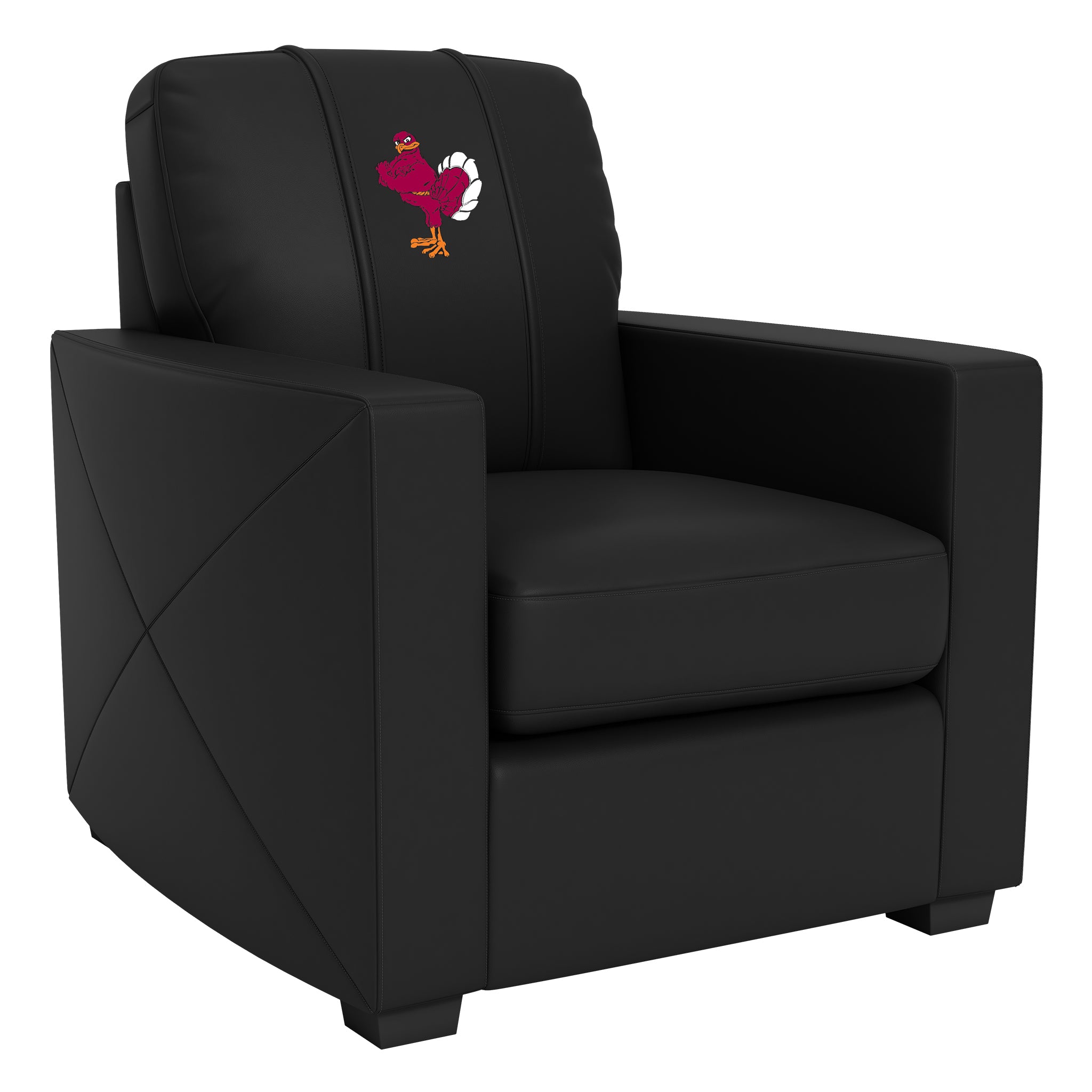 Virginia Tech Hokies Silver Club Chair with Virginia Tech Hokies Stand Logo